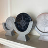 Soapstone Compass Sculpture - Dark Gray Stone