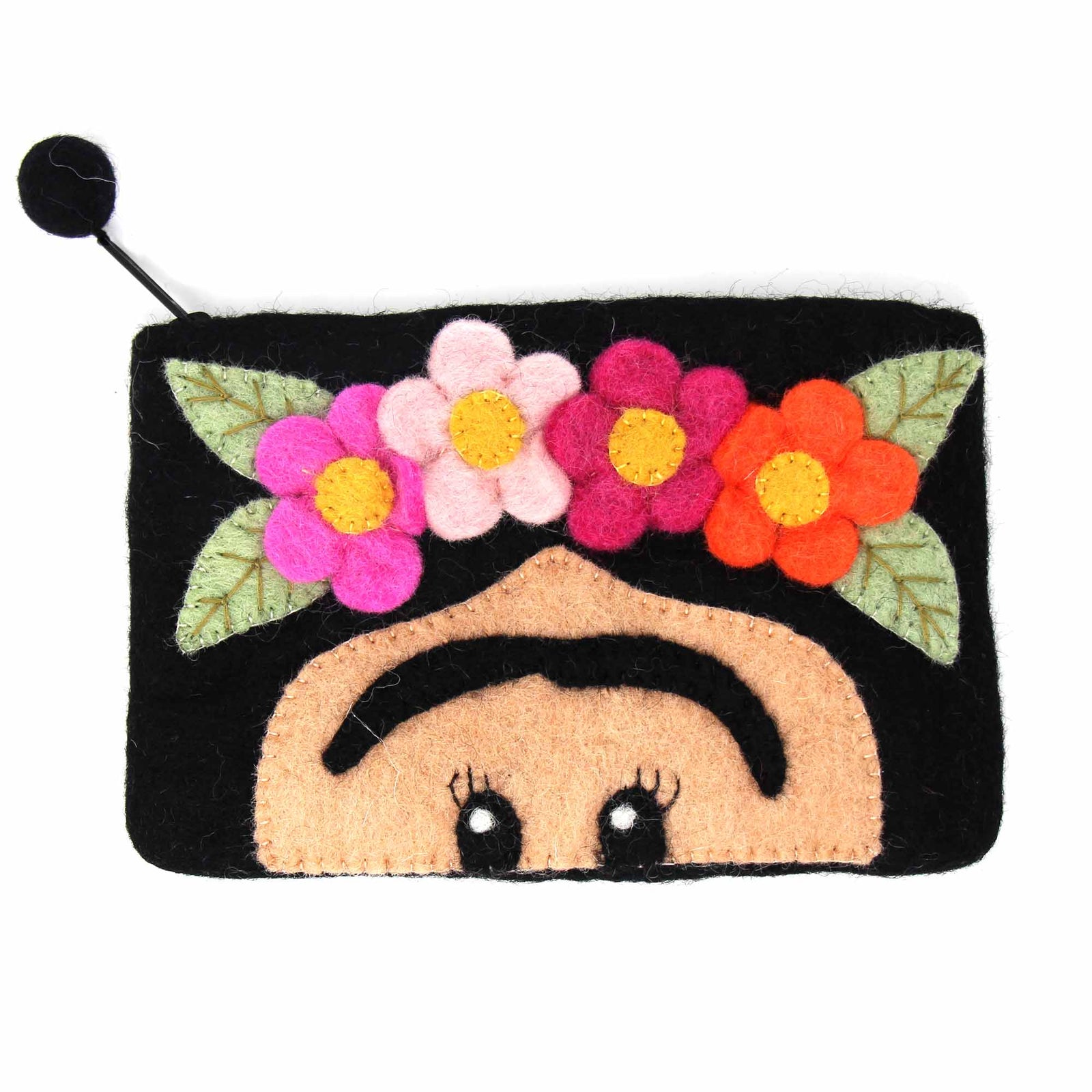 Frida Felt Zipper Pouch