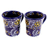 Mexican Pottery Flared Coffee Mugs, Blue