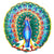 Vibrant Blue Peacock Haitian Metal Drum Wall Art