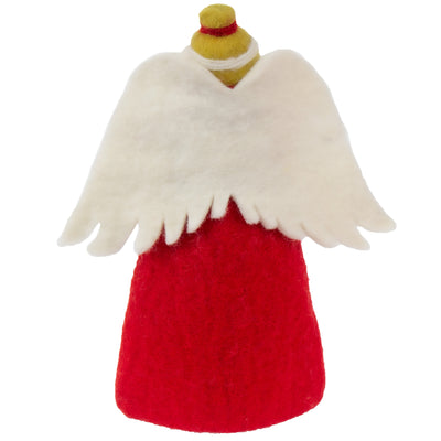 Christmas Tree Topper or Tabletop Decor, Angel Topper Red - 8 inch Tall