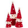 Christmas Tree Topper or Tabletop Decor, Set of 3 Red