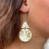 Triangle & Circle Dangle Horn Earrings