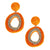 Oval Orange Statement Earring, PACK OF 3