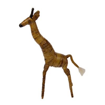 Large Banana Fiber Giraffe Safari Animal Sculpture