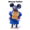 Set of Five Family Mouse Collectibles Handmade Felt Decor