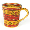 Mexican Pottery Flared Coffee Mugs, Mas Red