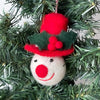 Classic Tophat Snow Friend Handmade Felt Ornament