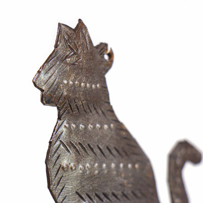 Cat Haitian Metal Drum Ornament