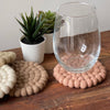 Rose Quartz Tonal Felt Ball Coasters, Set of 4