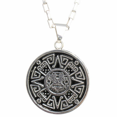 Alpaca Silver Aztec Face Pendant (chain not incl)