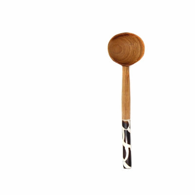 Olive Wood Appetizer Spoon with Bone Handle