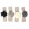 Neutral Zinnias Felt Napkin Rings, Set of 4