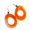 Elongated Dangle Horn Earrings, Orange