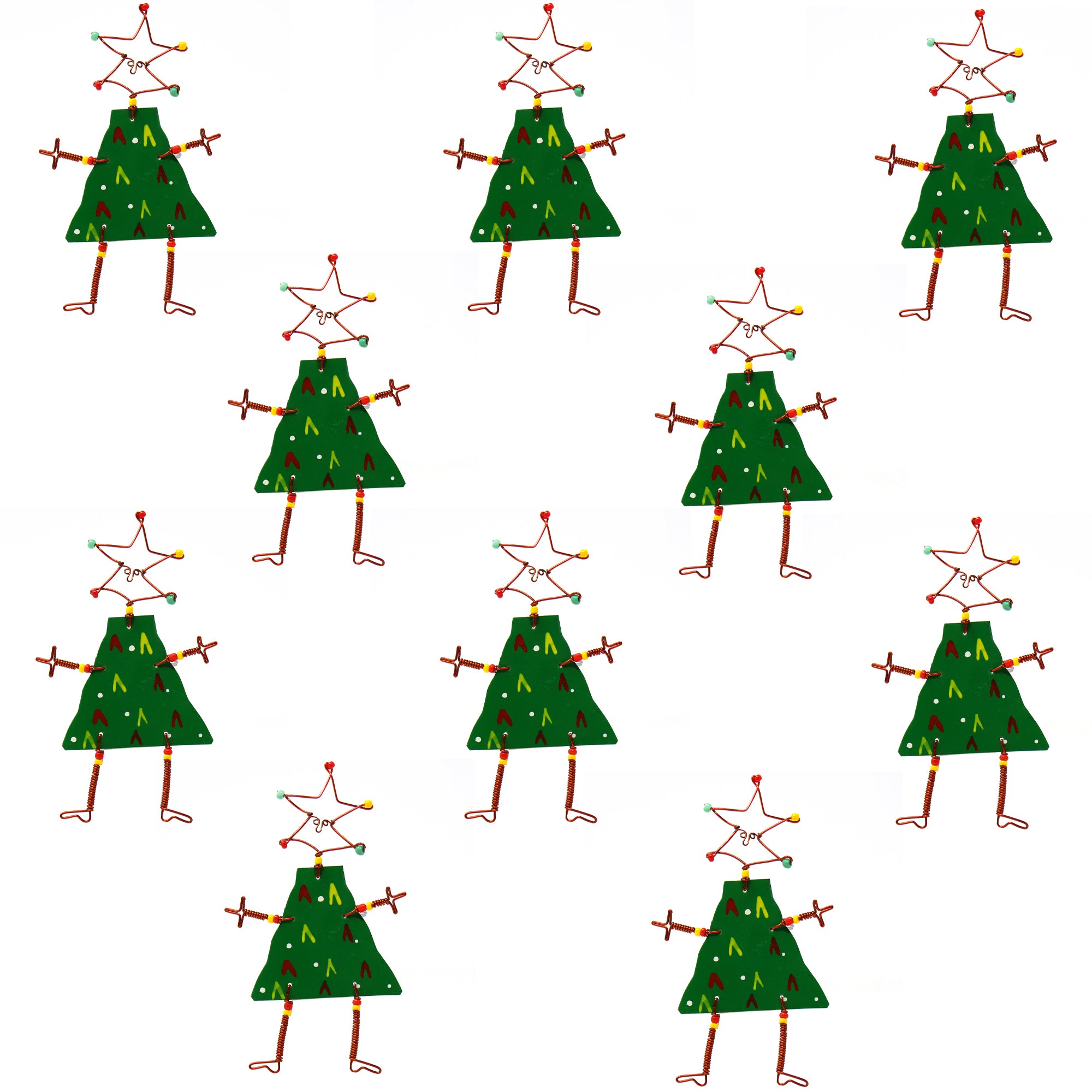 Set of 10 Dancing Girl Christmas Tree Pins