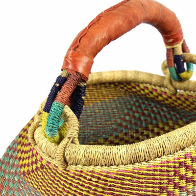 Bolga Pot Basket - Mixed Colors