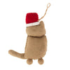 Ginger Tabby Santa Cat Felt Ornament