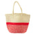 Pink/Natural Sisal Bag with Handles, 12 Inch