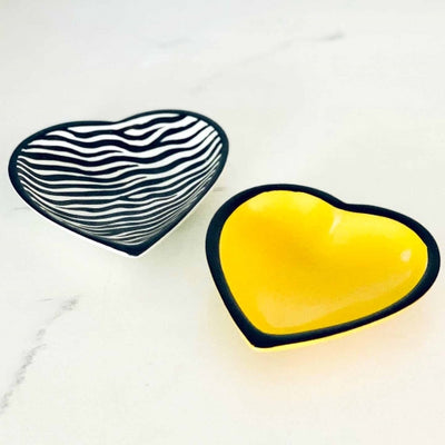 Soapstone Heart Bowl - Medium - Zebra Pattern