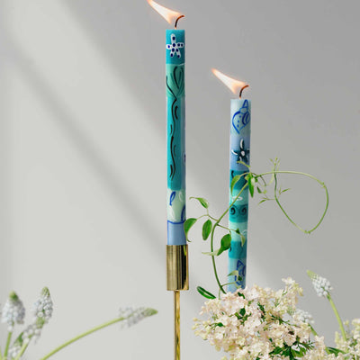 Hand-Painted Dinner Candles, Pair (Samaki Design)