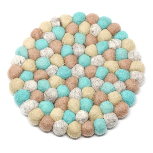 Sky Blue Felt Ball Trivet