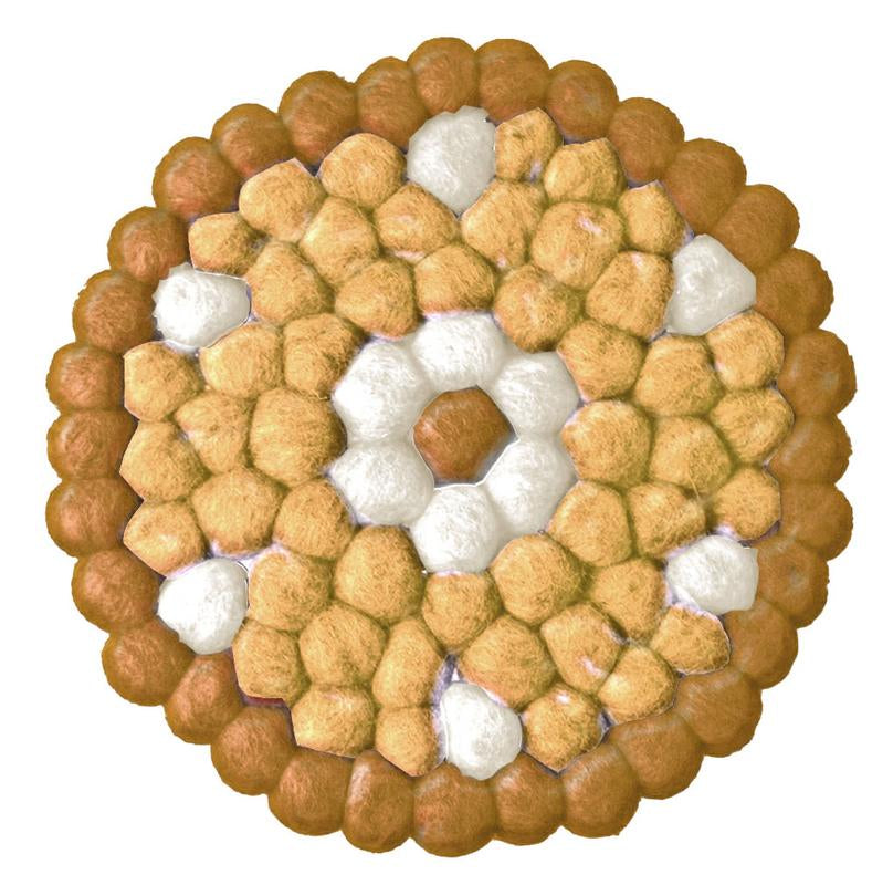 Gold Flower Felt Ball Trivet