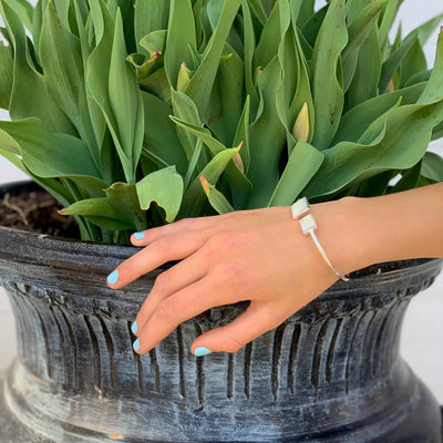 Mother-of-Pearl Squares Cuff Bracelet