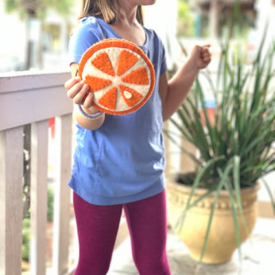 Orange Slice Felt Coin Purse