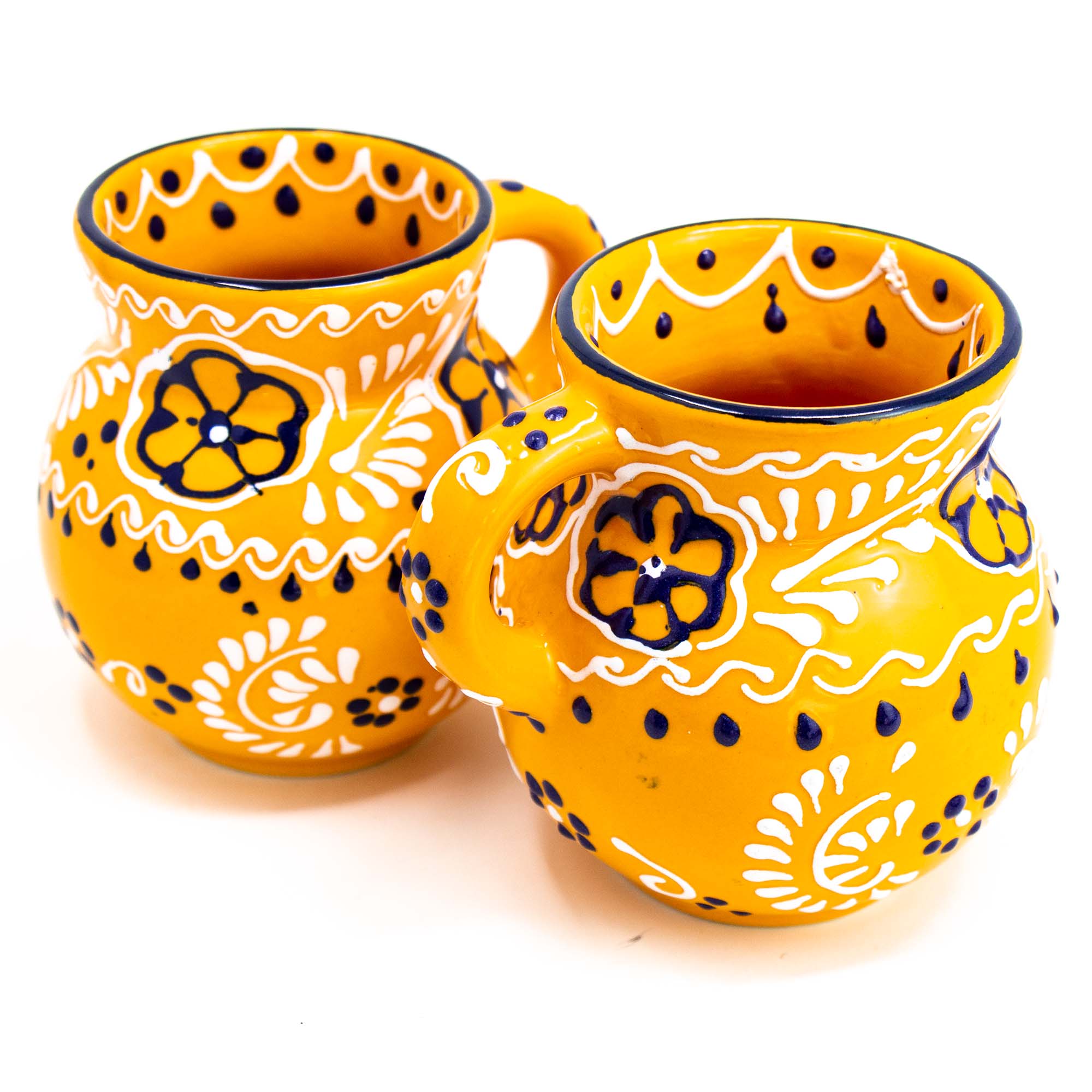 Encantada Handmade Pottery Set of 2 Beaker Mugs, Mango