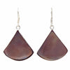 Raspberry Clam Shell Fan Drop Earrings