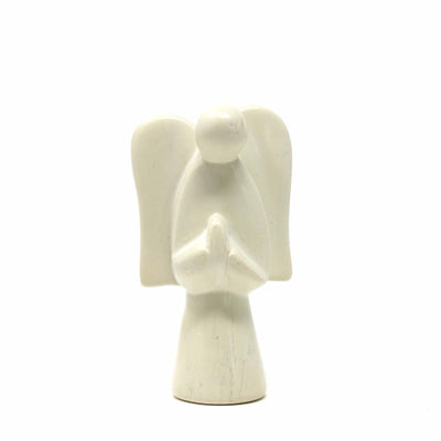 Soapstone Angel Sculpture - Natural Stone