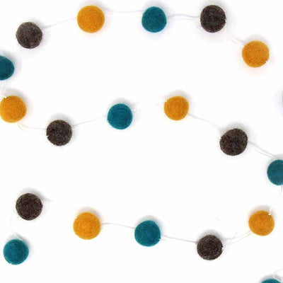 Pom Pom Felt Garland Kids' Room Décor, Blue/Yellow