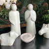 5-Piece Set - Soapstone Holy Family Nativity in Banana Fiber box