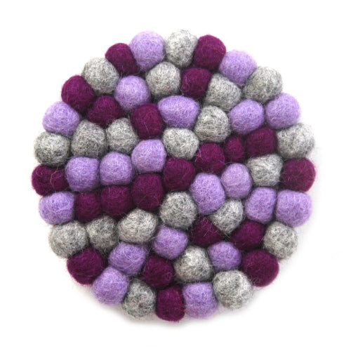 Crown Chakra Purple Felt Ball Trivet
