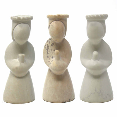 13-Piece Set - Soapstone Nativity Sculpture with Base