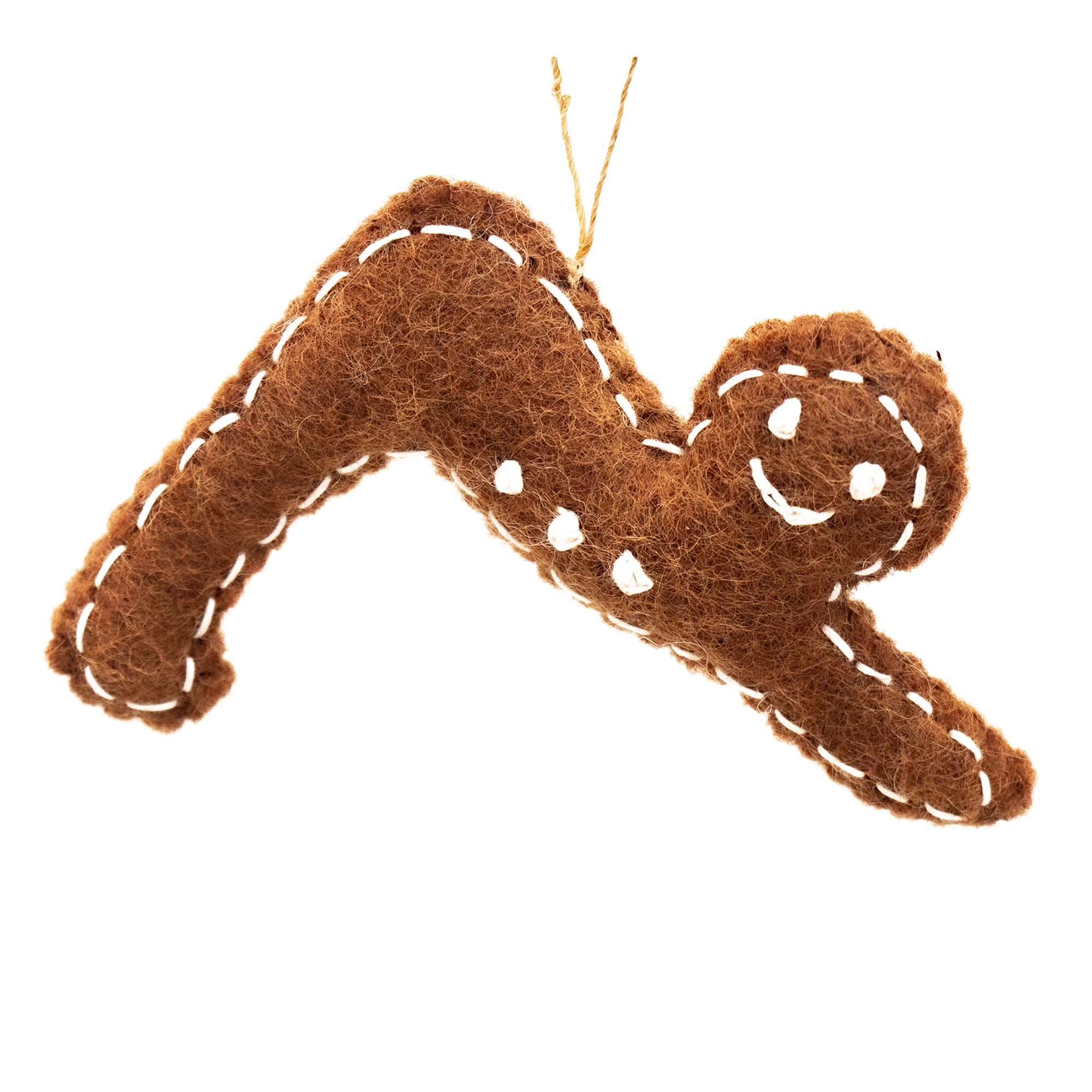 Gingerbread Yoga Downward Dog Felt Ornament