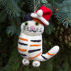 Calico Santa Cat Felt Ornament