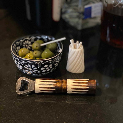 Cocktail Picks & Jar in Natural Bone