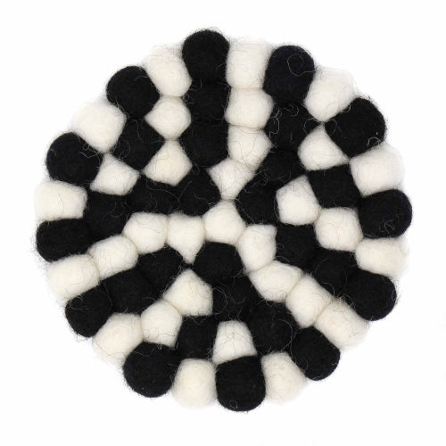 Black & White Felt Ball Trivet