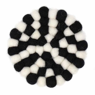 Black & White Felt Ball Trivet
