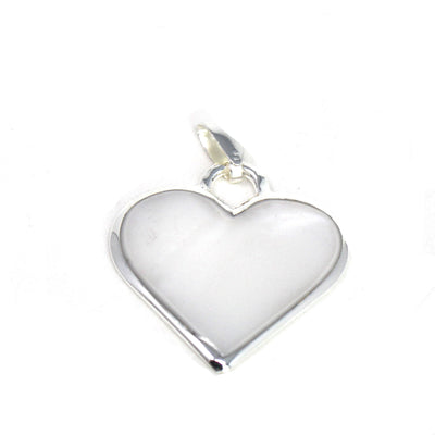 Corazon Blanco White Heart Pendant with Chain