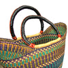 Bolga Tote, Mixed Colors with Leather Handle