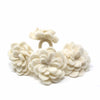 Cream Zinnias Felt Napkin Rings, Set of 4