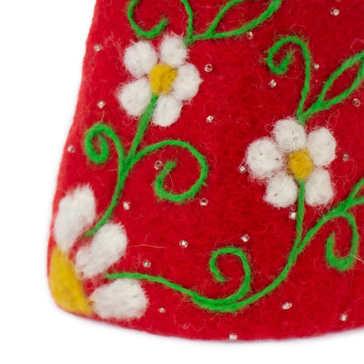 Christmas Tree Topper or Tabletop Decor, Angel Topper Red - 8 inch Tall
