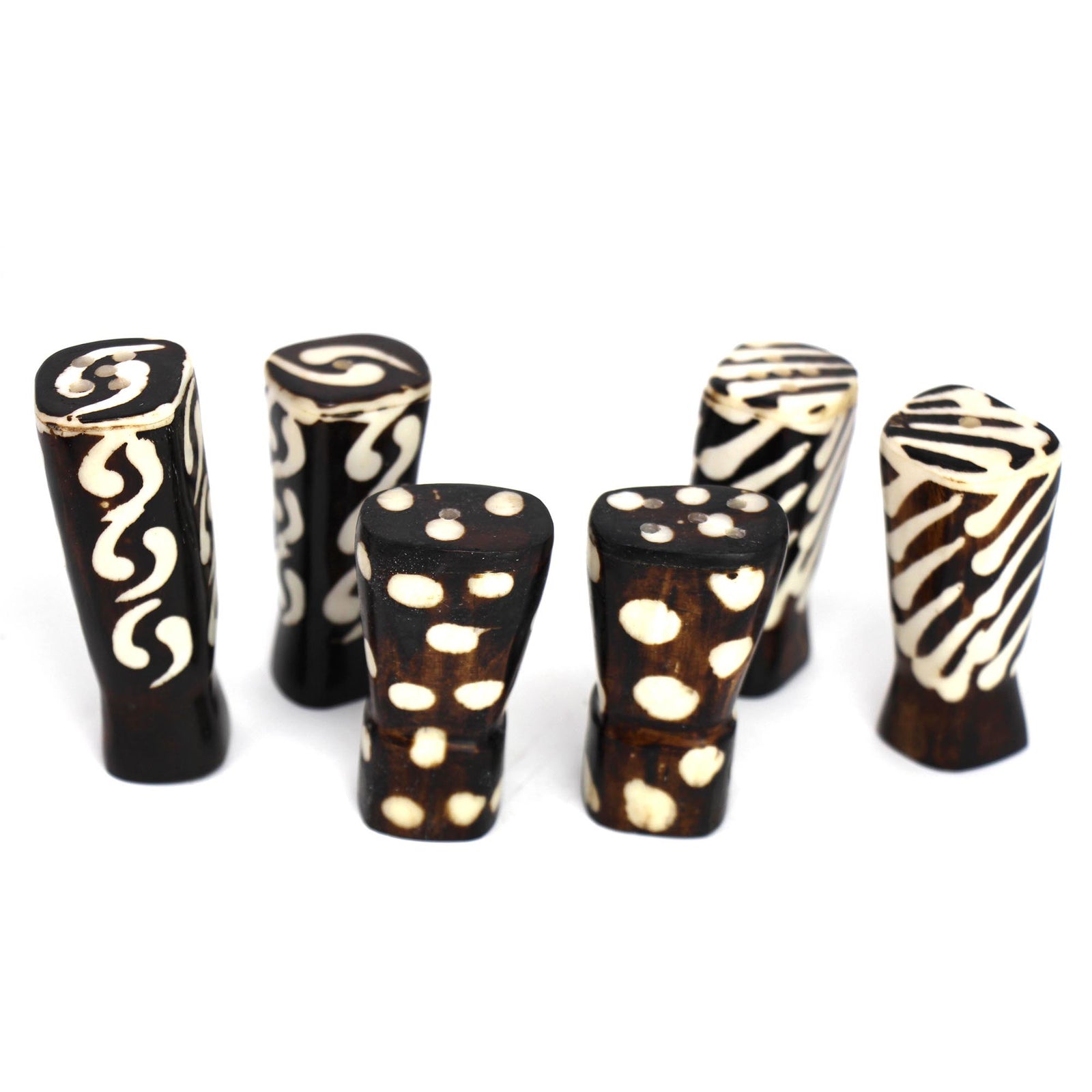 Batik Bone Salt & Pepper Shakers, Traditional Batik