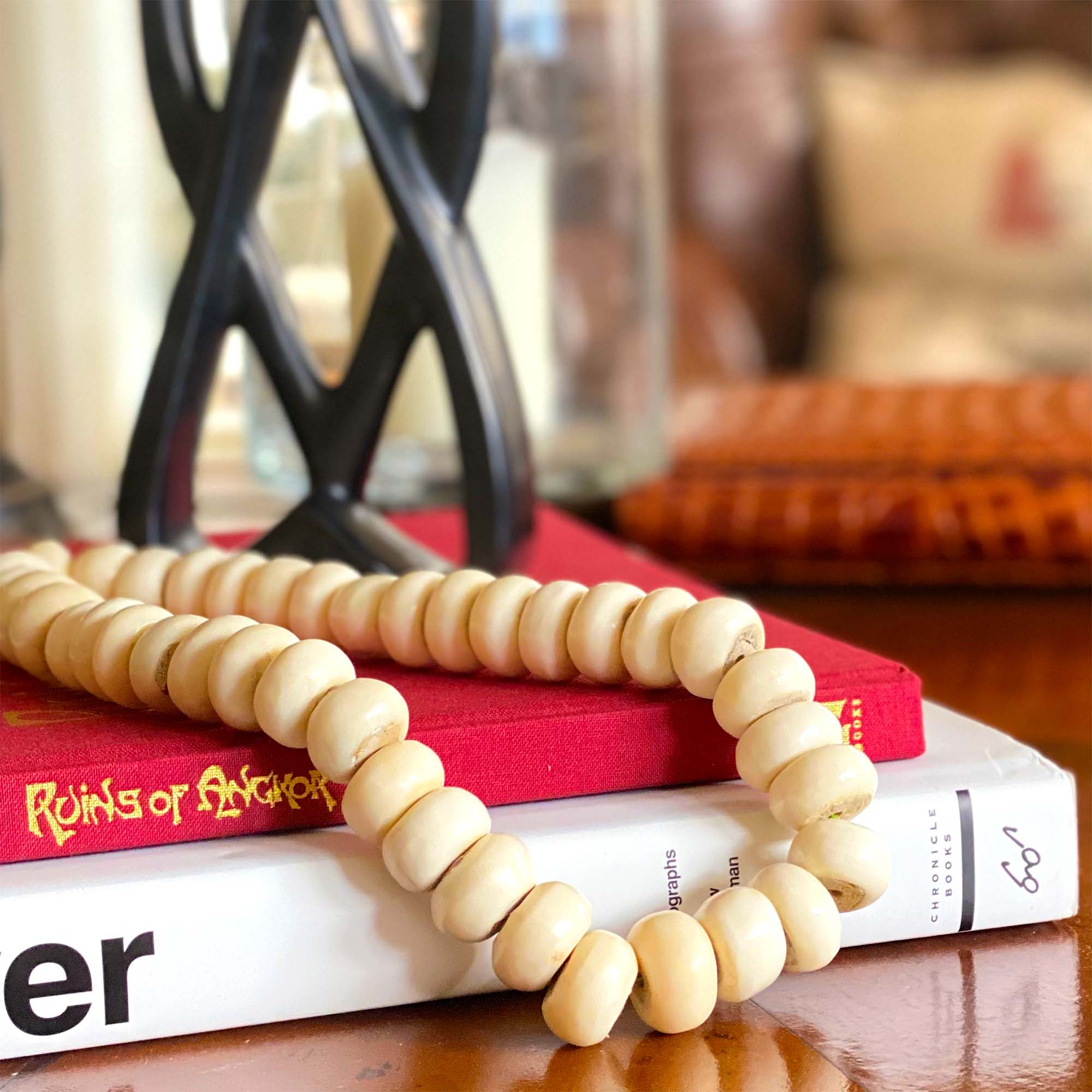 Large Hand-Carved Kenya Natural Bone Beads