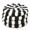 Black & White Felt Ball Coasters, Set of 4