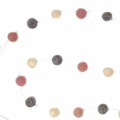 Pom Pom Felt Garland Kids' Room Décor, Pink/Dark Grey