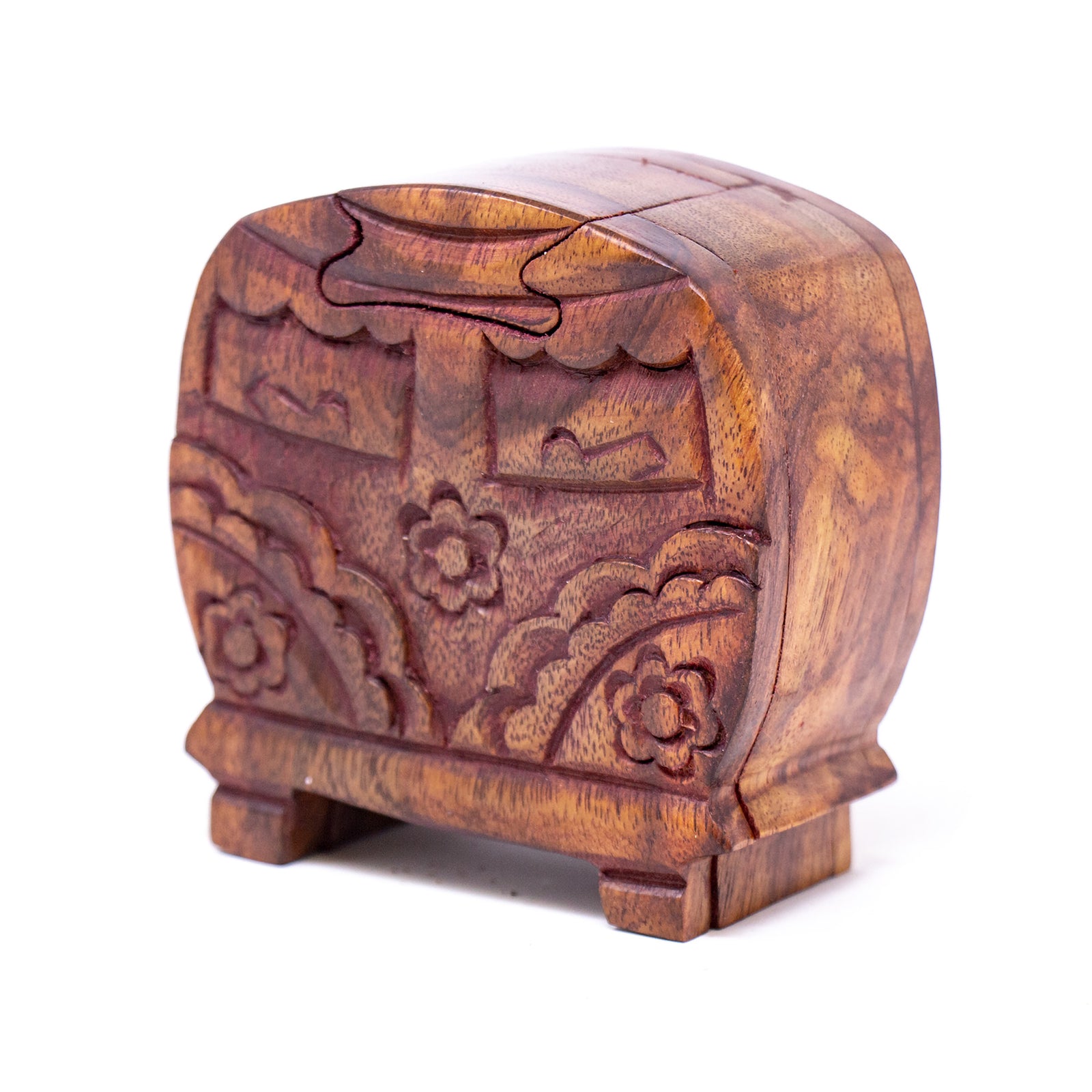 Sheesham Carved Camper Puzzle Box