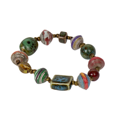 Haiti Papier Mache & Clay Bead Bracelet - PACK OF 3